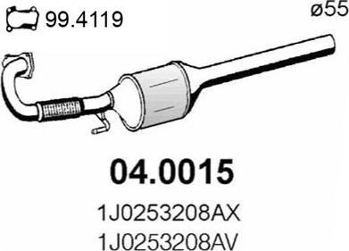 ASSO 04.0015 - Katalizators www.autospares.lv