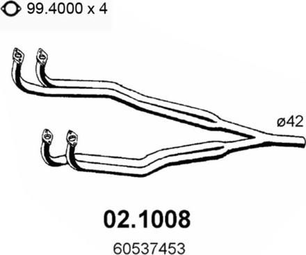 ASSO 02.1008 - Izplūdes caurule www.autospares.lv