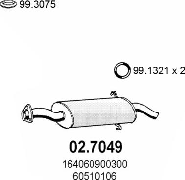 ASSO 02.7049 - Izplūdes gāzu trokšņa slāpētājs (pēdējais) autospares.lv