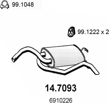 ASSO 14.7093 - Izplūdes gāzu trokšņa slāpētājs (pēdējais) autospares.lv