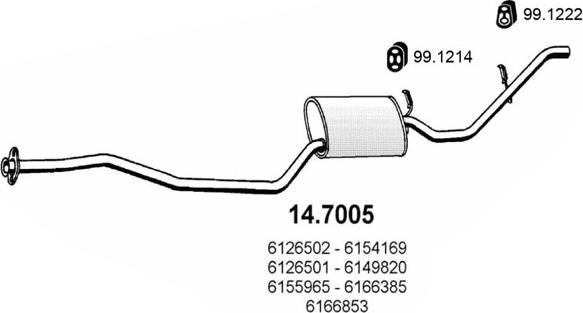 ASSO 14.7005 - Глушитель выхлопных газов, конечный www.autospares.lv