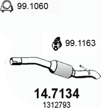 ASSO 14.7134 - Izplūdes gāzu trokšņa slāpētājs (pēdējais) autospares.lv