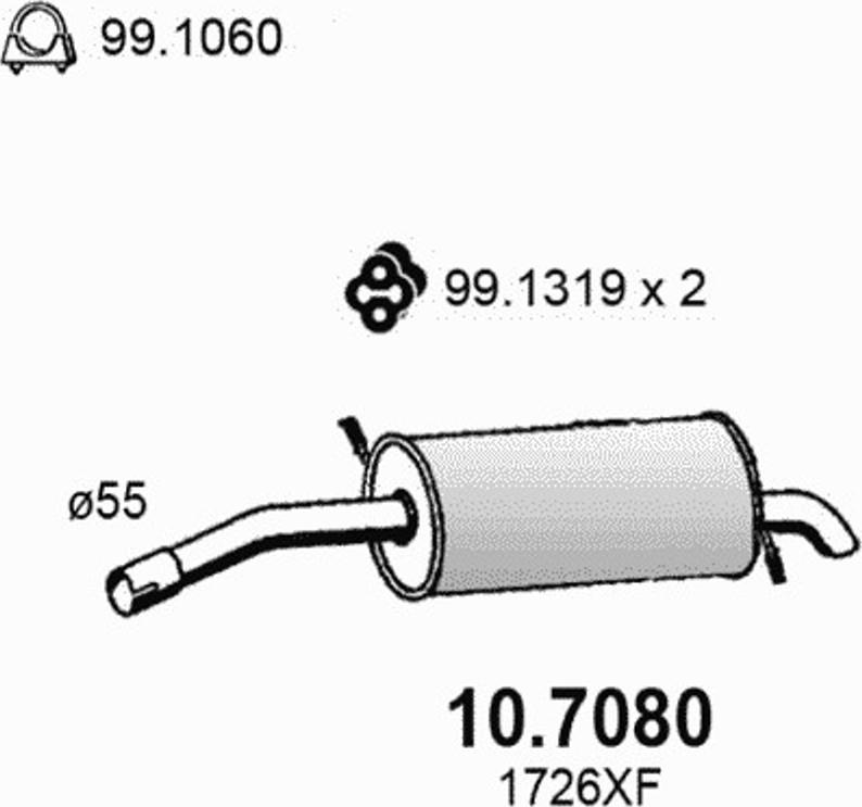 ASSO 107080 - End Silencer www.autospares.lv