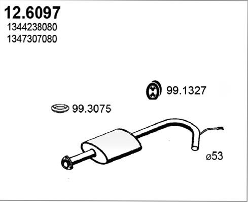 ASSO 12.6097 - Vidējais izpl. gāzu trokšņa slāpētājs autospares.lv