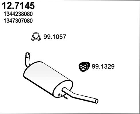 ASSO 12.7145 - Izplūdes gāzu trokšņa slāpētājs (pēdējais) autospares.lv