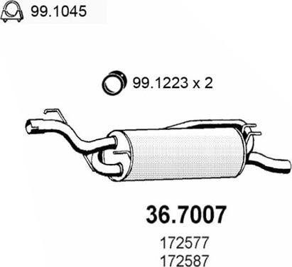 ASSO 36.7007 - Izplūdes gāzu trokšņa slāpētājs (pēdējais) autospares.lv