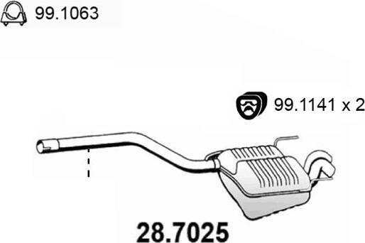 ASSO 28.7025 - End Silencer www.autospares.lv