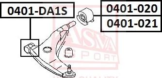 ASVA 0401-DA1S - Bush of Control / Trailing Arm www.autospares.lv