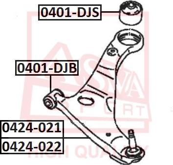 ASVA 0401-DJS - Bush of Control / Trailing Arm www.autospares.lv