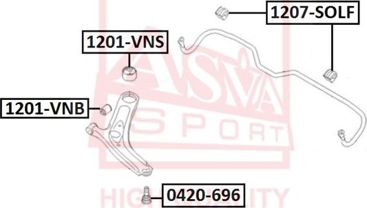 ASVA 0420-696 - Шаровая опора, несущий / направляющий шарнир www.autospares.lv