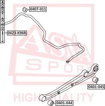 ASVA 0423-K96R - Stiepnis / Atsaite, Stabilizators autospares.lv