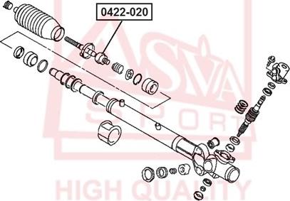 ASVA 0422-020 - Aksiālais šarnīrs, Stūres šķērsstiepnis www.autospares.lv