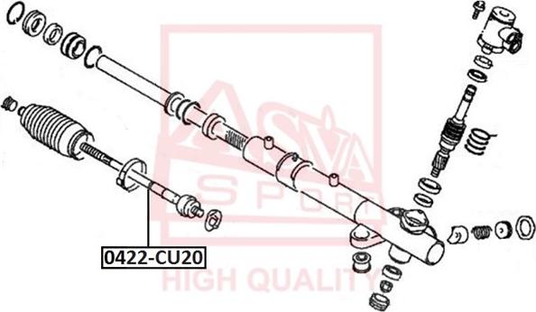 ASVA 0422-CU20 - Aksiālais šarnīrs, Stūres šķērsstiepnis autospares.lv