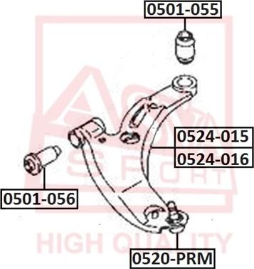 ASVA 0520-PRM - Шаровая опора, несущий / направляющий шарнир www.autospares.lv