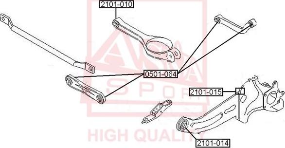 ASVA 0501-064 - Сайлентблок, рычаг подвески колеса www.autospares.lv