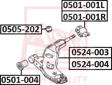 ASVA 0524-004 - Neatkarīgās balstiekārtas svira, Riteņa piekare www.autospares.lv