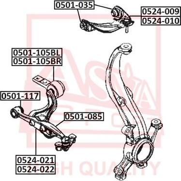 ASVA 0524-021 - Рычаг подвески колеса www.autospares.lv