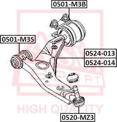 ASVA 0520-MZ3 - Шаровая опора, несущий / направляющий шарнир www.autospares.lv