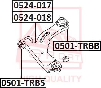 ASVA 0524-017 - Neatkarīgās balstiekārtas svira, Riteņa piekare autospares.lv