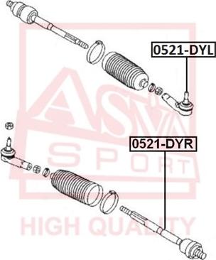 ASVA 0521-DYL - Наконечник рулевой тяги, шарнир www.autospares.lv