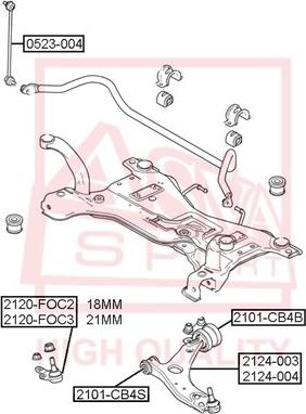 ASVA 0523-004 - Rod / Strut, stabiliser www.autospares.lv