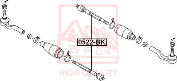 ASVA 0522-BK - Aksiālais šarnīrs, Stūres šķērsstiepnis www.autospares.lv