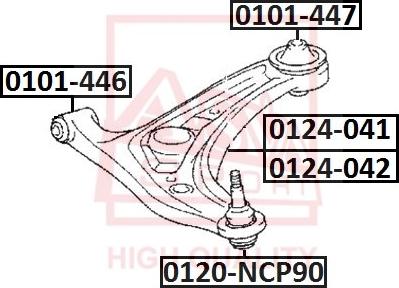 ASVA 0101-446 - Сайлентблок, рычаг подвески колеса www.autospares.lv