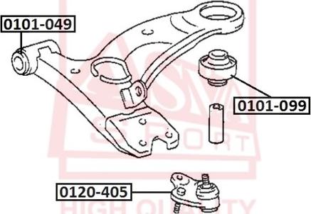 ASVA 0101-099 - Piekare, Šķērssvira www.autospares.lv