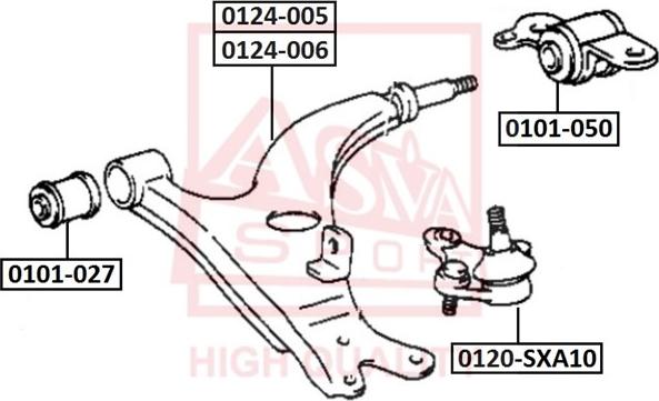 ASVA 0120-SXA10 - Шаровая опора, несущий / направляющий шарнир www.autospares.lv