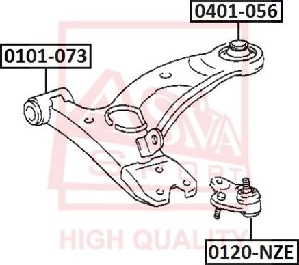 ASVA 0101-073 - Сайлентблок, рычаг подвески колеса www.autospares.lv