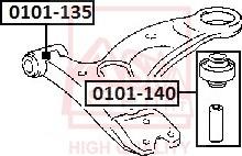 ASVA 0101-140 - Сайлентблок, рычаг подвески колеса www.autospares.lv