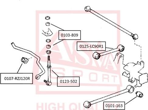 ASVA 0103-809 - Amortizatora statnes balsts www.autospares.lv