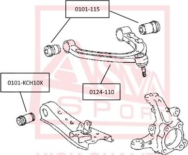 ASVA 0101-KCH10X - Piekare, Šķērssvira www.autospares.lv