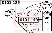 ASVA 0101-135 - Сайлентблок, рычаг подвески колеса www.autospares.lv