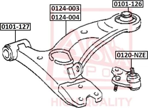 ASVA 0124-003 - Рычаг подвески колеса www.autospares.lv