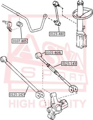 ASVA 0125-142 - Neatkarīgās balstiekārtas svira, Riteņa piekare www.autospares.lv