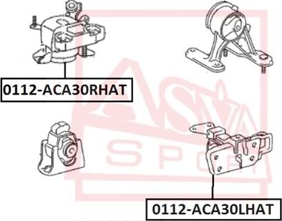 ASVA 0112-ACA30LHAT - Piekare, Dzinējs www.autospares.lv