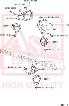 ASVA 0112-GX105F - Piekare, Dzinējs www.autospares.lv