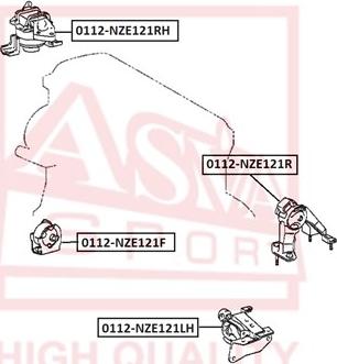 ASVA 0112-NZE121LH - Piekare, Dzinējs www.autospares.lv