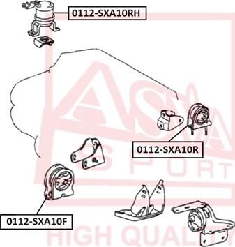 ASVA 0112-SXA10RH - Piekare, Dzinējs www.autospares.lv