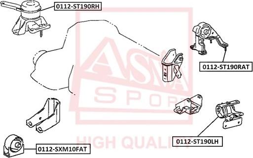 ASVA 0112-SXM10FAT - Piekare, Dzinējs www.autospares.lv