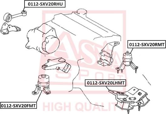 ASVA 0112-SXV20LHMT - Piekare, Dzinējs www.autospares.lv