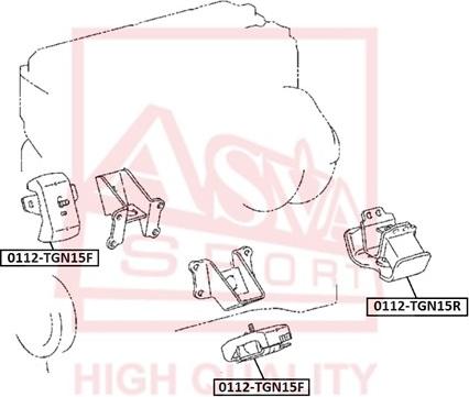 ASVA 0112-TGN15F - Piekare, Dzinējs www.autospares.lv