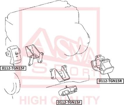 ASVA 0112-TGN15R - Piekare, Dzinējs www.autospares.lv