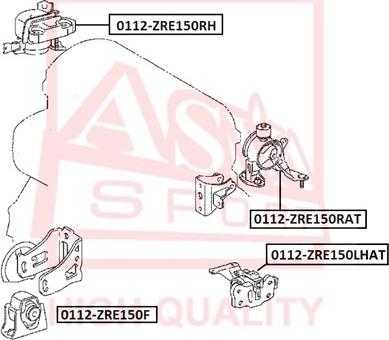 ASVA 0112-ZRE150F - Piekare, Dzinējs www.autospares.lv