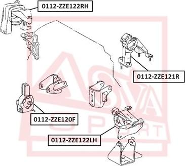 ASVA 0112-ZZE120F - Piekare, Dzinējs www.autospares.lv