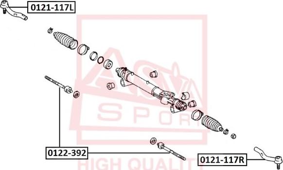 ASVA 0121-117L - Stūres šķērsstiepņa uzgalis www.autospares.lv