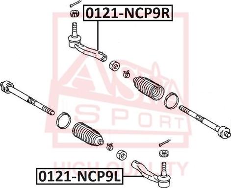 ASVA 0121-NCP9R - Stūres šķērsstiepņa uzgalis www.autospares.lv