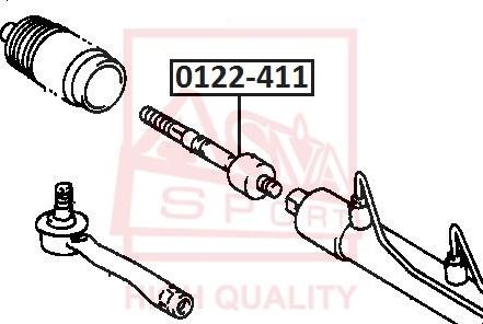 ASVA 0122-411 - Aksiālais šarnīrs, Stūres šķērsstiepnis www.autospares.lv