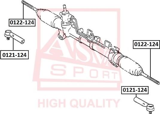 ASVA 0122-124 - Aksiālais šarnīrs, Stūres šķērsstiepnis www.autospares.lv